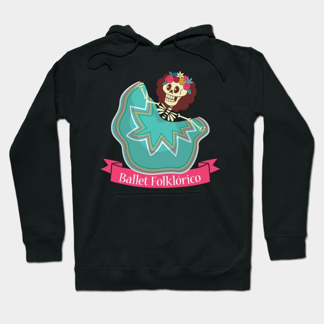 Ballet Folklorico Mexican Sugar Skull Ballet Dance Hoodie by ScottsRed